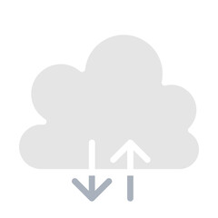 Cloud computing icon in flat color style