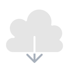Cloud computing icon in flat color style