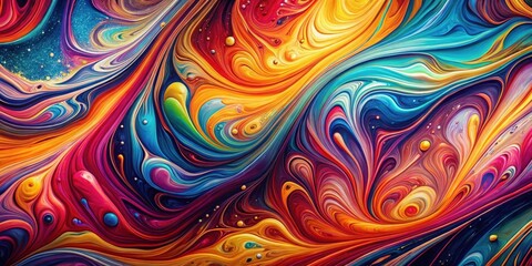 Abstract Swirling Vibrant Hues A Symphony of Color and Texture in Fluid Dynamics