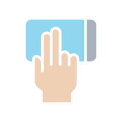 Obraz premium Touch screen icon in flat color style