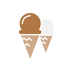 Ice cream icon in flat color style