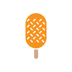 Ice cream icon in flat color style