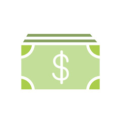 Cash icon in flat color style