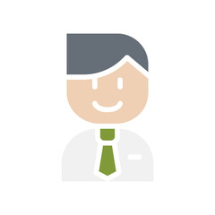 Business people icon in flat color style