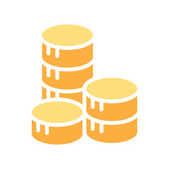 Money icon in flat color style