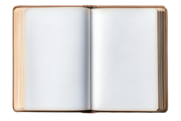 Open book with blank pages for creative writing, cut out