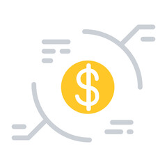 financial analysis icon in flat color style