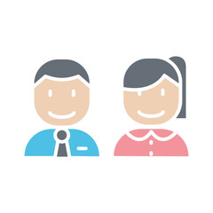 Toilet sign icon in flat color style