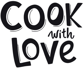 Healthy cooking hand drawing lettering quote for design template recipe book, foodie illustration, printable culinary art design.