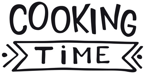 Healthy cooking hand drawing lettering quote for design template recipe book, foodie illustration, printable culinary art design.