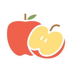 Apple icon in flat color style
