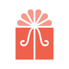 Gift icon in flat color style