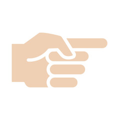 Pointing icon in flat color style