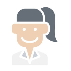 Woman icon in flat color style