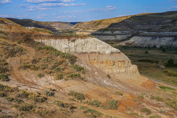 Willow Creek Valley as seen from Hoodoos Trail in the badlands near Drumheller, Alberta, Canada