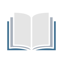 Book icon in flat color style