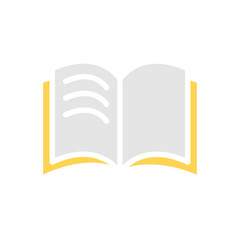 Book icon in flat color style