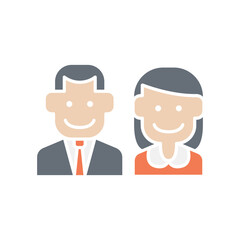 Toilet sign icon in flat color style