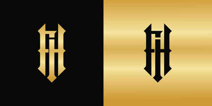 FH creative logo, with a gold color concept