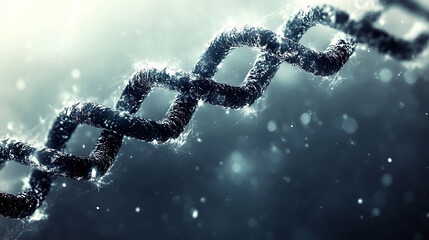  A futuristic lab with advanced genetic engineering equipment, showcasing a glowing DNA sequence displayed on a holographic screen, symbolizing cutting-edge biotechnology and scientific innovation