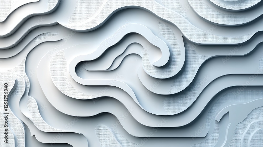 Poster abstract white background featuring soft curves and fluid shapes providing a clean canvas for creati