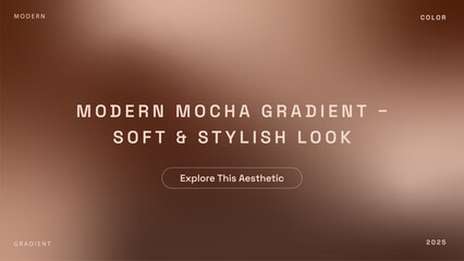 Elegant modern gradient background in mocha mousse color. Perfect for the first screen on websites or presentations. A stylish abstract horizontal banner with a silky, fashion and cosmetics industry