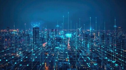 Obraz premium Smart City, A futuristic vision of urban interconnectedness