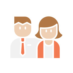 Friends icon in flat color style