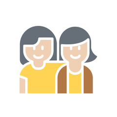 Friends icon in flat color style