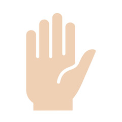Hand rise icon in flat color style