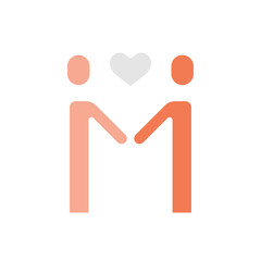 Gay icon in flat color style