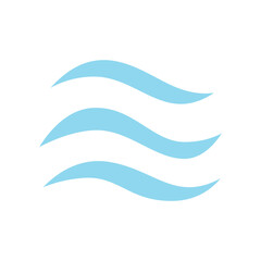 Wind icon in flat color style