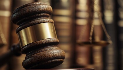 Close-Up View Of A Gavel: Symbol Of Law And Justice Represented In Visual Image. Focus On Legal Authority And Fairness.