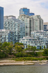 Modern waterfront condominiums in Calgary, Alberta, Canada