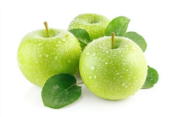 An apple isolated on a white background creating a minimalist and visually striking display