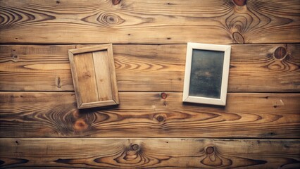 Rustic Wooden Frames on Weathered Planks, Blank for Customizable Design and Messaging
