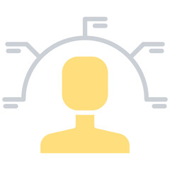 Obraz premium Face detection icon in flat color style