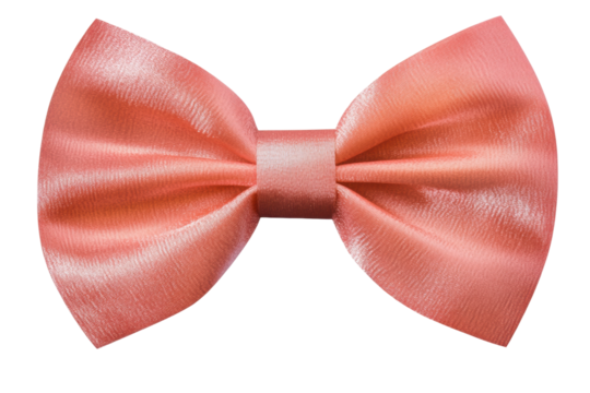 Elegant pink bow with smooth satin finish, cut out