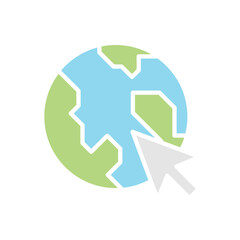 Internet icon in flat color style