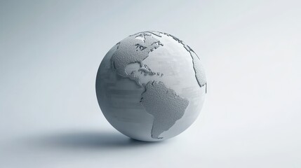Conceptual globe representing the Americas in minimalistic design, highlighting geography and global awareness