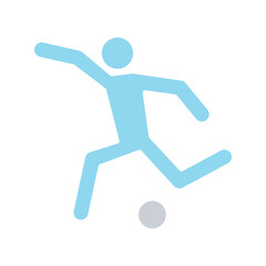 Soccer icon in flat color style