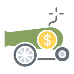 Business war icon in flat color style