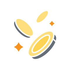 Money drop icon in flat color style