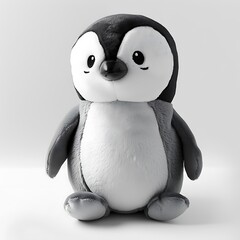 arafed penguin sitting on a white surface with a white background