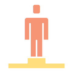 Winner icon in flat color style