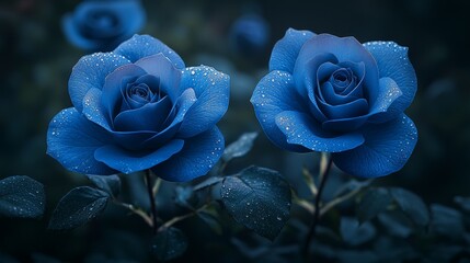 Enchanting blue rose blooms garden floral photography serene nature close-up captivating beauty