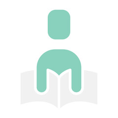 Reading icon in flat color style
