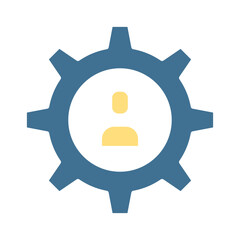 Profile setting icon in flat color style