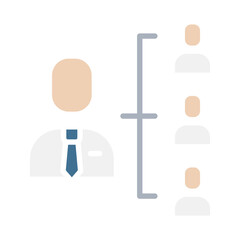 Organization chart icon in flat color style