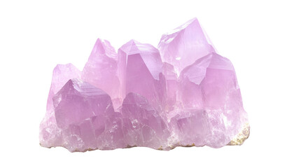 Fototapeta premium Unique pink gemstone cluster with distinct facets, cut out